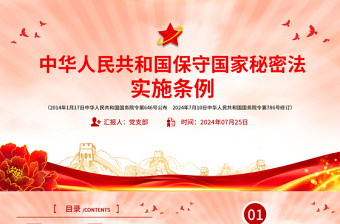2025次年修订版《中华人民共和国保守国家秘密法实施条例》PPT课件免费下载
