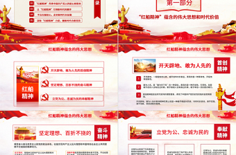 2025优秀原创红船映初心学习红船精神党课PPT模板红色精神免费下载