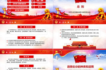 2025红色简洁学习解读中华人民共和国公职人员政务处分法ppt模板免费下载