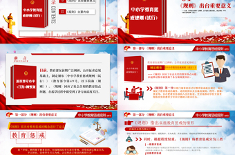 2025红色光效蓝色党建风学习全面教育部颁布解读中小学教育惩戒规则（试行）ppt免费下载