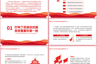 红色精美八一南昌起义PPT党史故事党史教育专题党课之新中国历史的重要进程PPT模板免费下载