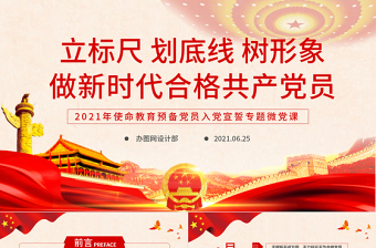 2021年建党100周年PPT党建党政支部做新时代合格共产党员专题微党课免费下载