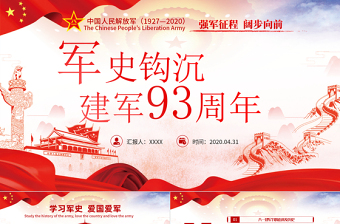 2025红色精美八一建军节军史军魂国防教育爱国教育PPT模板免费下载