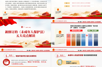 2025简洁大气最新修订版《未成年人保护法》解读PPT未成年人保护少年儿童法治教育普法宣传培训课件免费下载