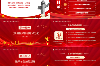 2025大气精美二十大代表怎么选PPT红色简约风中共中央《关于党的二十大代表选举工作的通知》专题党课课件免费下载