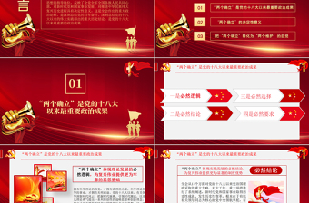2025红色简洁坚持两个确立做到两个维护PPT红色党政风深刻领悟两个确立的决定性意义专题党课课件免费下载
