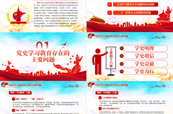 2025红色精品党政风民主生活会对照检查材料PPT党工委党史学习教育专题党课课件模板免费下载