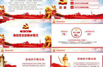 2025红色党政风基层党委党支部党建工作述职PPT基层党组织党支部书记党员干部党建工作述职报告专题党课课件免费下载