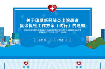 2025简洁精美新冠肺炎出院患者复诊复检工作方案PPT医疗医院医生疾控部门党建系列模板免费下载