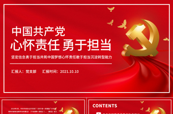 2025精美大气心怀责任敢于担当PPT红色质感党员干部全心全意为人民服务做合格党员责任担当党课免费下载