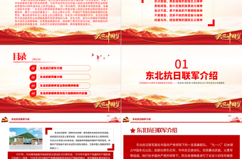 2025红色经典东北抗联精神PPT红色大气中国精神谱系弘扬历久弥新的抗联精神坚定的信仰信念高尚的爱国情操和伟大的牺牲精神专题辅导党课免费下载