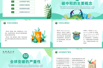 2025绿色清新碳中和与碳达峰保护环境绿色环保PPT模板免费下载