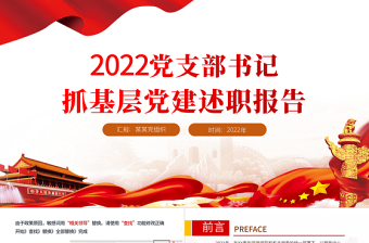 2025红色党政风党支部书记抓基层党建述职报告PPT基层党组织党支部书记党员干部党建工作述职报告专题党课课件免费下载