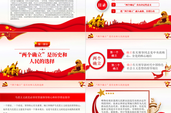 2025红色渐变深刻理解两个确立的决定性意义PPT红色党政风深入学习党的百年奋斗史成就经验决议党课课件免费下载