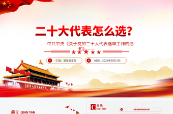 2025优秀二十大代表怎么选PPT中共中央关于党的二十大代表选举工作的通知党课课件免费下载