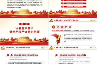 2025红色精美严守纪律加强修养PPT红色党政风做一名新时代合格党员干部党政学习党课模板免费下载