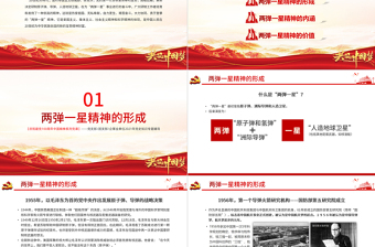 2025红色质感弘扬两弹一星精神PPT建党100周年中国精神谱系热爱祖国无私奉献自力更生艰苦奋斗大力协同勇于登攀科学家精神党课课件免费下载