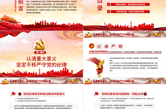 2025优质严守纪律加强修养PPT红色党政风做一名新时代合格党员干部党政学习党课模板免费下载