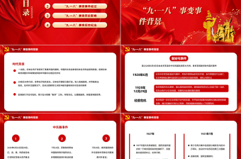 2025红色精美以史为鉴振兴中华勿忘国耻九一八事变历史爱国主义教育PPT免费下载