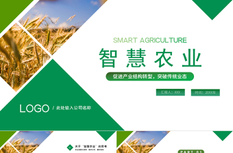 2025大气时尚智慧农业PPT绿色大气促进产业结构转型智慧农业规划模板免费下载