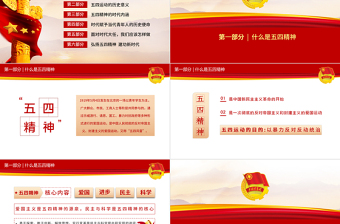 五四精神传承有我PPT2022中国共青团建团100周年青春万岁强国有我主题团课课件免费下载