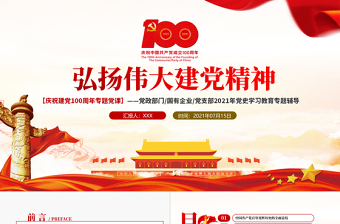 2025红色简洁七一重要讲话弘扬伟大建党精神免费下载
