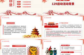 2025精美时尚一二·九运动PPT红色沧桑感纪念129抗日救亡运动铭记历史砥砺奋进历史事件党课课件免费下载
