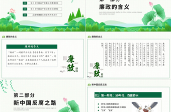 2025大气精美反腐倡廉纠风整纪PPT清新中国风党员干部清廉廉洁廉政党课课件免费下载