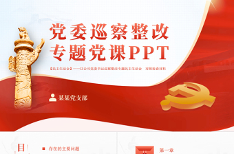2025优秀党委巡查整改PPT党建风党委书记组织落实巡察整改工作的情况报告专题党课课件免费下载