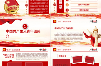 1922-2022百年团史PPT庆祝中国共青团建团100周年专题团课课件模板免费下载