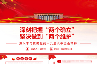 极简风深刻把握“两个确立” 坚决做到“两个维护”PPT深入学习贯彻党的十九届六中全会精神党课免费下载