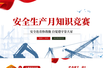 2025安全生产月知识竞赛PPT红色简约风安全生产月知识竞赛专题课件模板免费下载