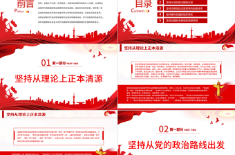 2025简约大气新时代坚持和加强党的全面领导的基本经验PPT红色精品党员干部深入学习《决议》专题党课课件免费下载