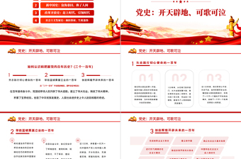 2025红色大气明四史做先锋PPT党史学习教育专题党课课件模板免费下载