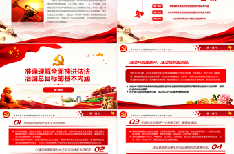 2025红色精美深刻把握全面推进依法治国总目标PPT党政风党员干部学习教育专题党课免费下载