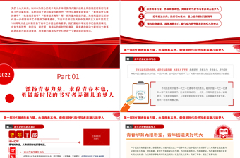 2025用青春的能动力和创造力激荡起民族复兴的澎湃春潮PPT红色大气风青年微党课课件模板免费下载