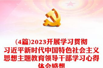 通用(4篇)开展学习贯彻习近平新时代中国特色社会主义思想主题教育领导干部学习心得体会感想免费下载