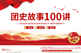 1922-2022团史故事100讲PPT庆祝中国共青团建团100周年团史学习教育专题团课免费下载