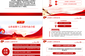 2025精美大气中国共产党山东省第十二次代表大会专题党课PPT课件模板免费下载