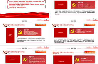 1921-2021中共一大到十九大简史PPT庆祝建党100周年专题党史学习教育党课免费下载