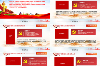 1921-2021中国共产党简史PPT党的一大到十九大发展历程建党100周年党史教育模板免费下载
