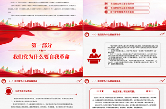 2025红色创意总书记关于党的自我革命的重要思想的三个维度PPT微党课免费下载