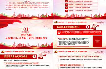 2025精美时尚新时代青年PPT红色党政风勇担时代赋予的历史使命党政部门国有企业党支部团支部党史知识专题辅导课件模板免费下载