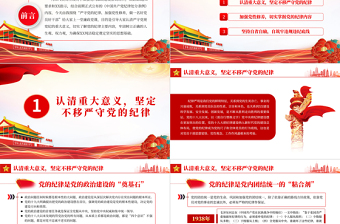 2025简洁实用严守党的纪律加强党性修养PPT红色大气做好党员好干部廉政党课学习课件免费下载