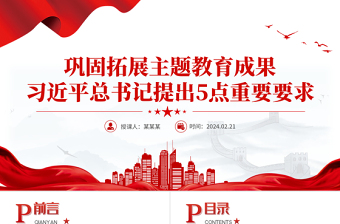 2025简洁大气巩固拓展主题教育成果5点重要要求PPT主题教育总结会议党课免费下载