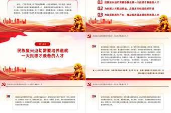 2025培养造就大批德才兼备的高素质人才PPT党政风学习语系列微党课免费下载