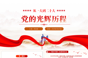 2025大气简洁从一大到二十大党的光辉历程PPT精美党政风党史学习课件免费下载
