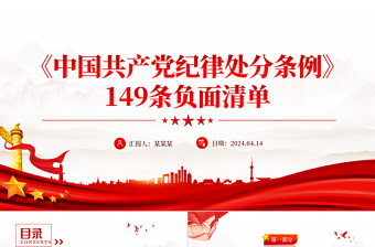 2025《中国共产党纪律处分条例》149条负面清单PPT免费下载