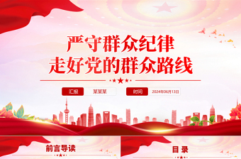2025严守群众纪律走好党的群众路线PPT党政风六大纪律党纪学习党课免费下载