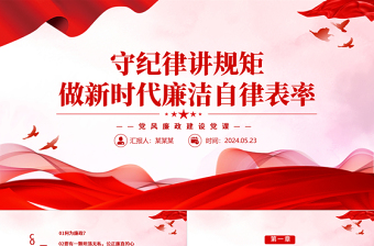 2025ppt模板讲规矩党课免费下载